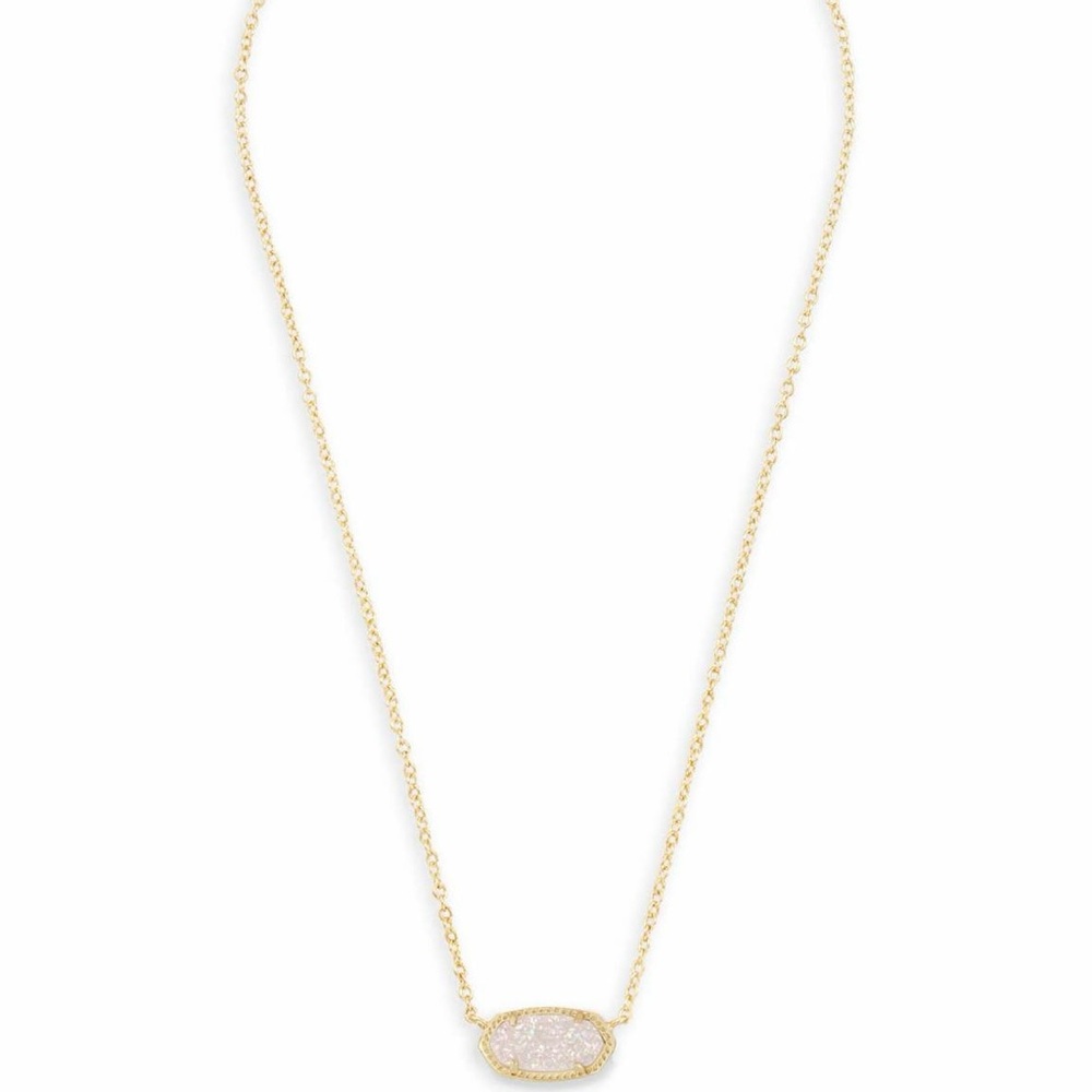 Kendra Scott Elisa Gold Pendant Necklace in Iridescent Drusy